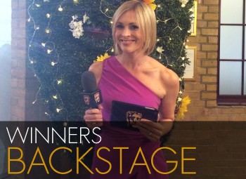 Jenni Falconer interviews the winners backstage at the TV Craft Awards