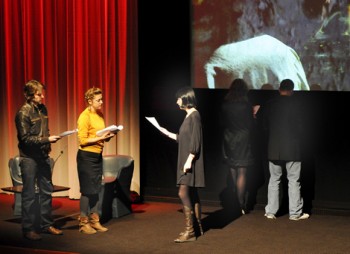 Actors performing at BAFTA/ROCLIFFE New Writing Forum