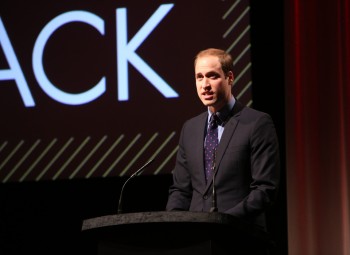 HRH The Duke of Cambridge delivering his speech at the launch of Give Something Back. 