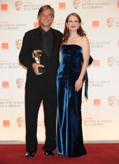 Writer Aaron Sorkin with citation reader Julianne Moore. (Pic: BAFTA/ Richard Kendal)