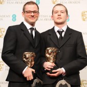 BAFTA winners and presenters in the press room backstage at the Royal Opera House for the EE British Academy Film Awards on Sun 10 Feb 2013.