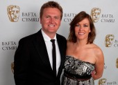 Aled Jones and Cerys Matthews, hosts of the BAFTA Cymru Awards in 2010.