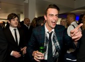 Leading Actor nominee Joe Gilgun enjoys a bottle of Vedett, Official Beer Partner to the BAFTA Television Awards, at the post-ceremony party.