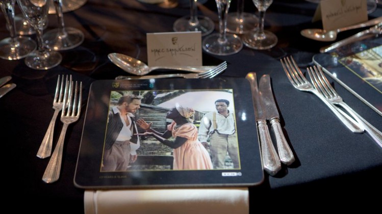 Grosvenor House table settings at the EE BAFTA Film Awards in 2014