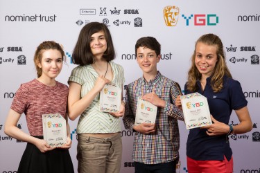 Event: BAFTA Young Game Designers AwardsDate: Saturday 8 July 2017Venue: BAFTA, 195 PiccadillyHosts: Dev Griffin & Georgie Barrat -Area: Winners Branding Board