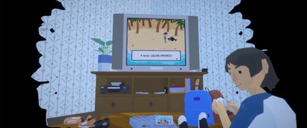 blocky picture of person playing video game