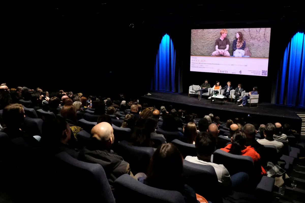 Cinema goers watching a film screening Q & A