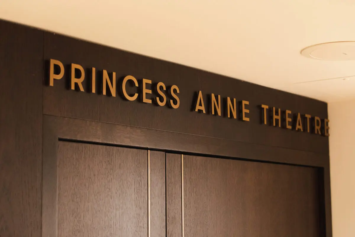The Princess Anne Theatre sign above the entrance.