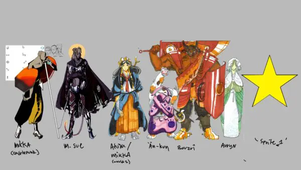 A concept design for the Mikka Bouzu game.