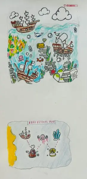 A concept design for the Reef Revival game.