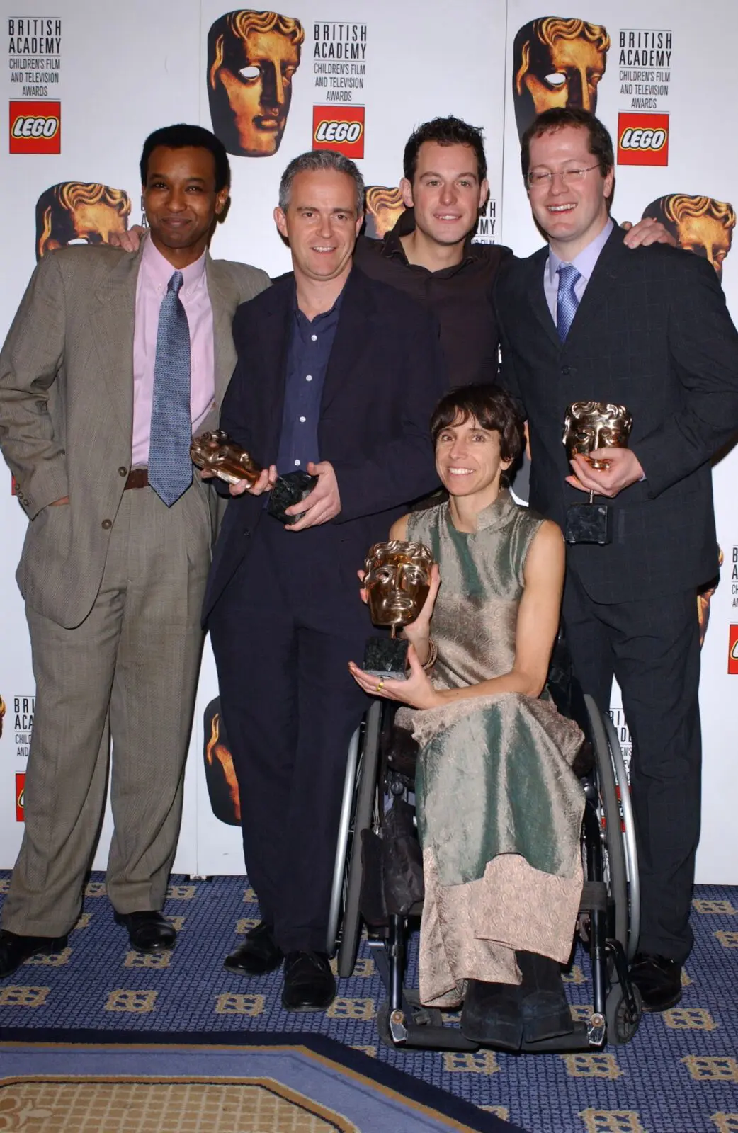 Kez Margrie, front, with the BAFTA for Blue Peter - Launch Of The Tanzania Water Appeal