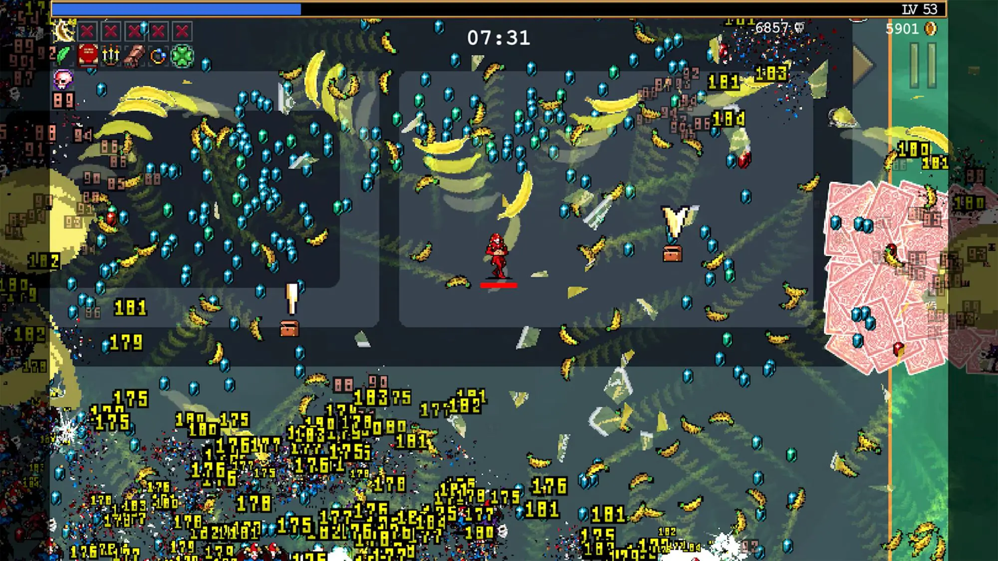 A screengrab from the game Vampire Survivors.